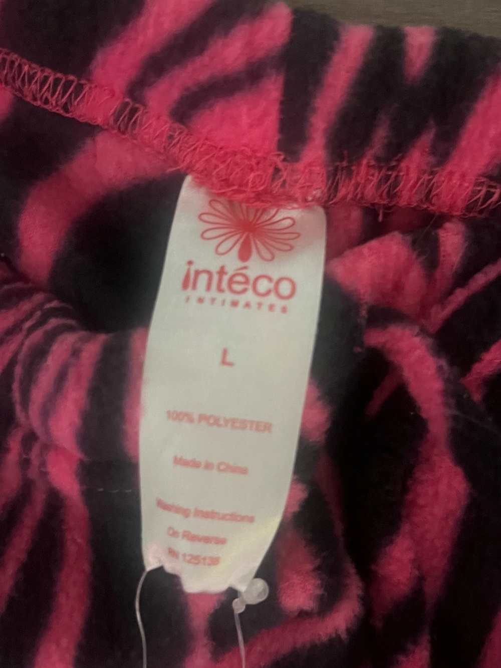Women’s Pink Zebra Print Y2K Pajama Pants - Picture 2 of 2